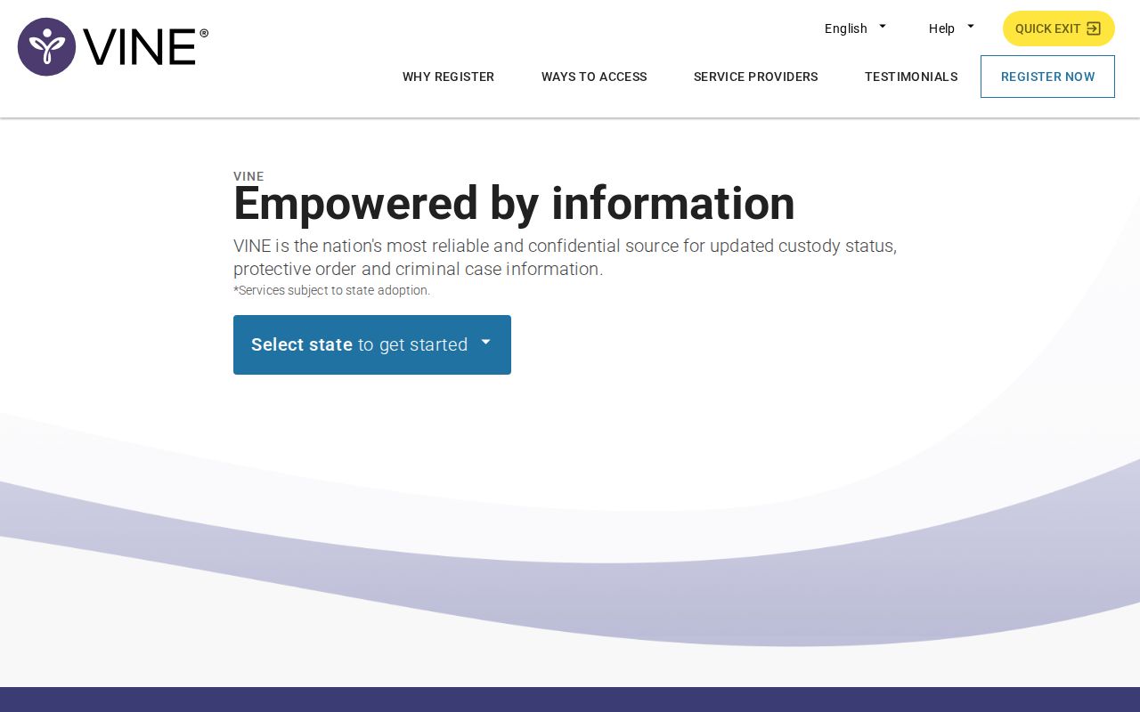 VINELink McDonald County arrest custody search landing page